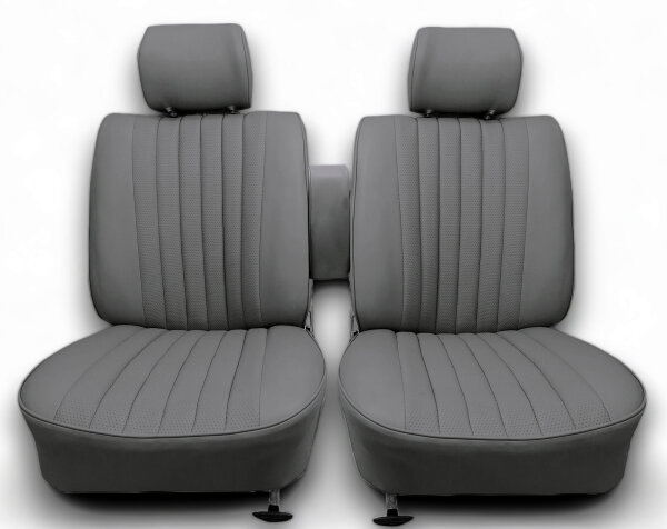 Set Sitzbezüge ab Bj. 85 + Rückbank klappbar + Gurte für Mercedes SL 107 Grau