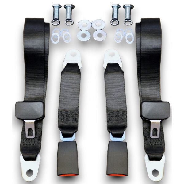 Set Sitzbezüge ab Bj. 85 + Rückbank klappbar + Gurte für Mercedes SL 107 Grau