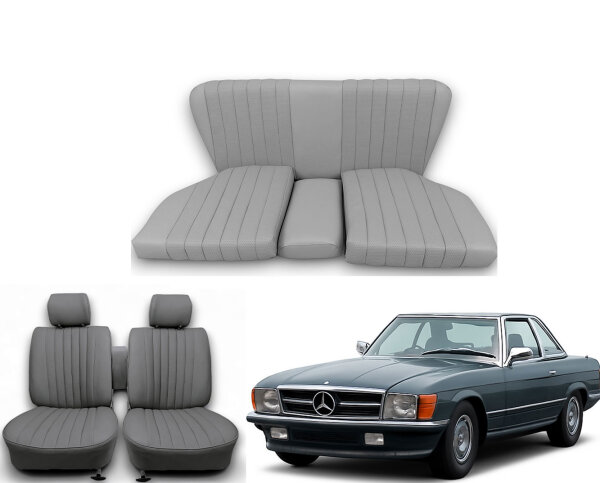 Set Sitzbezüge bis Bj. 84 + Rückbank starr für Mercedes SL 107 Grau