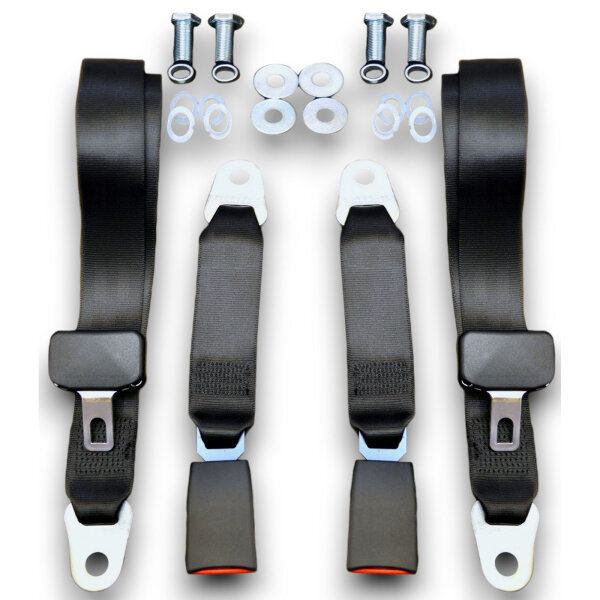 Set Sitzbezüge bis Bj. 84 + Rückbank starr + Gurte für Mercedes SL 107 Grau