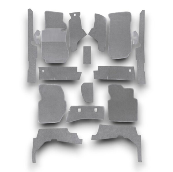 Set Sitzbezüge bis Bj. 84 + Rückbank starr + Teppichsatz + Gurte für Mercedes SL 107 Grau