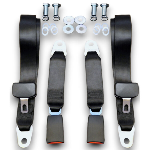Set Sitzbezüge bis Bj. 84 + Rückbank klappbar + Gurte für Mercedes SL 107 Blau
