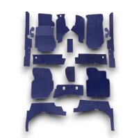 Set Sitzbezüge bis Bj. 84 + Rückbank klappbar + Teppichsatz für Mercedes SL 107 Blau