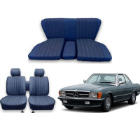 Set Sitzbezüge bis Bj. 84 + Rückbank starr für Mercedes SL 107 Blau
