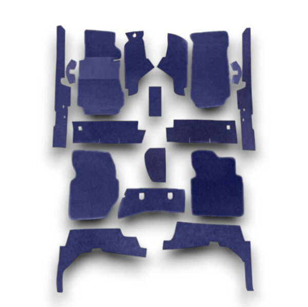 Set Sitzbezüge bis Bj. 84 + Rückbank starr + Teppichsatz für Mercedes SL 107 Blau