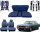 Set Sitzbezüge ab Bj. 85 + Rückbank starr + Teppichsatz + Gurte für Mercedes SL 107 Blau