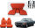 Set Sitzbezüge bis Bj. 84 + Rückbank klappbar + Gurte für Mercedes SL 107 Rot