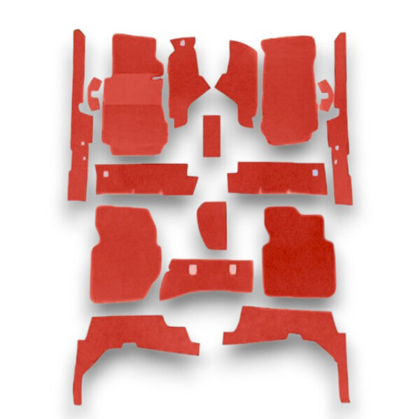 Set Sitzbezüge ab Bj. 85 + Rückbank klappbar + Teppichsatz für Mercedes SL 107 Rot