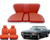 Set Sitzbezüge bis Bj. 84 + Rückbank starr für Mercedes SL 107 Rot