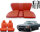 Set Sitzbezüge ab Bj. 85 + Rückbank starr + Gurte für Mercedes SL 107 Rot