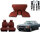 Set Sitzbezüge ab Bj. 85 + Rückbank klappbar + Gurte für Mercedes SL 107 Dunkelrot