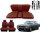 Set Sitzbezüge ab Bj. 85 + Rückbank starr + Gurte für Mercedes SL 107 Dunkelrot