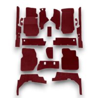 Set Sitzbezüge ab Bj. 85 + Rückbank starr + Teppichsatz + Gurte für Mercedes SL 107 Dunkelrot