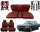 Set Sitzbezüge ab Bj. 85 + Rückbank starr + Teppichsatz + Gurte für Mercedes SL 107 Dunkelrot