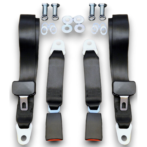 Set Sitzbezüge ab Bj. 85 + Rückbank starr + Gurte für Mercedes SL 107 Dunkelgrün