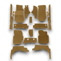 Set Sitzbezüge ab Bj. 85 + Rückbank klappbar + Teppichsatz + Gurte für Mercedes SL 107 Dattel