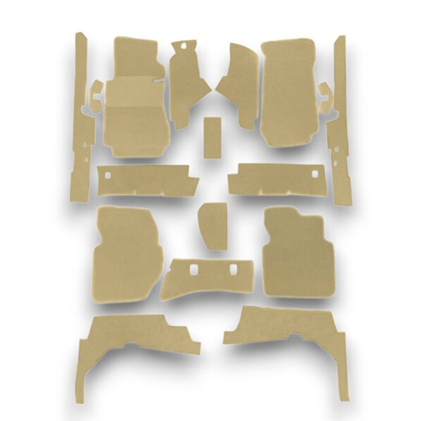 Set Sitzbezüge ab Bj. 85 + Rückbank klappbar + Teppichsatz für Mercedes SL 107 Beige