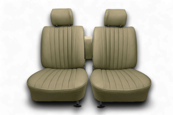 Set Sitzbezüge ab Bj. 85 + Rückbank klappbar + Teppichsatz + Gurte für Mercedes SL 107 Beige