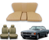 Set Sitzbezüge bis Bj. 84 + Rückbank starr für Mercedes SL 107 Beige