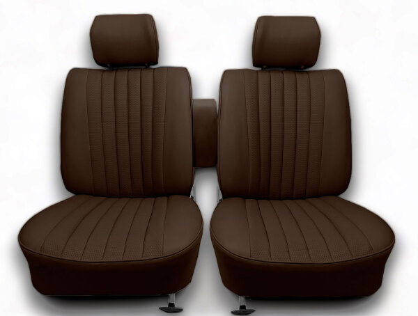 Set Sitzbezüge ab Bj. 85 + Rückbank klappbar + Gurte für Mercedes SL 107 Braun