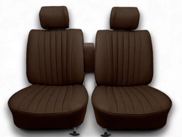 Set Sitzbezüge ab Bj. 85 + Rückbank starr + Teppichsatz + Gurte für Mercedes SL 107 Braun