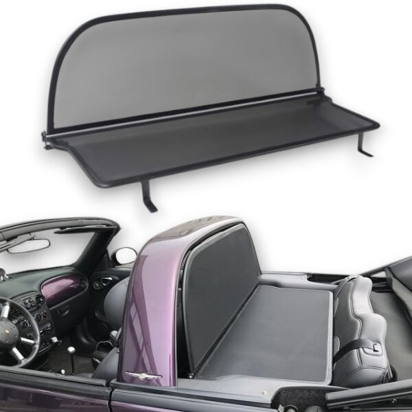 Windschott Doppelrahmen passend für Chrysler PT Cruiser in schwarz