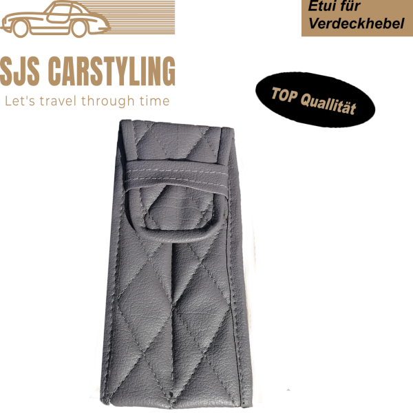 Tasche Etui für Verdeckhebel Verdeckgriffe für Mercedes SL R107,grau