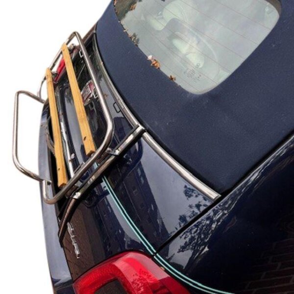 Gepäckträger Heckträger für Fiat 500c Convertible ab 2007 Holzvariante Chrom