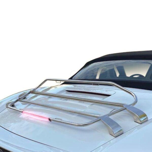 Gepäckträger Heckträger für Porsche Boxster 981 Inkl. dritter Bremsleuchte 2012-2016 Holzvariante Chrom