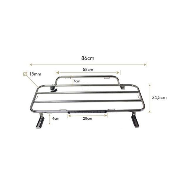 Gepäckträger Heckträger für Toyota MR2 Spider Inkl. dritter Bremsleuchte 2000-2005 Chrom