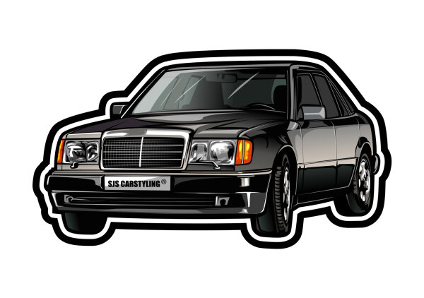Duftbaum für Mercedes W124 Lufterfrischer Retro Motiv für Autospiegel