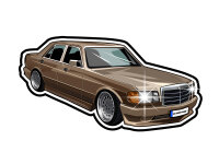 Duftbaum für Mercedes W126 Lufterfrischer Retro Motiv für Autospiegel