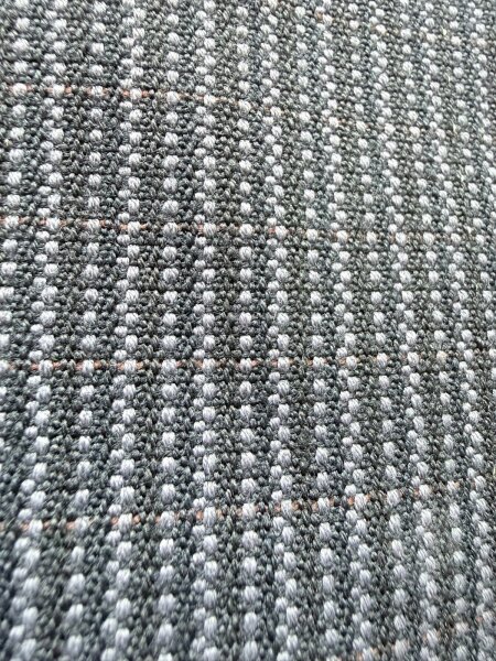 Bezugstoff NOS Streifenkaro schwarz 051 Meterware für Mercedes W123 75x26cm