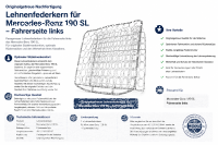 Lehnenfederkern Rückenlehne für Mercedes Benz 190SL links 1955-1963