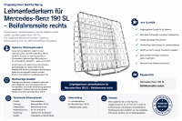 Lehnenfederkern Rückenlehne für Mercedes Benz 190SL rechts 1955-1963