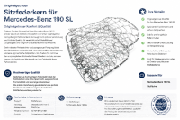 Federkern Sitzfläche für Mercedes Benz 190SL rechts 1955-1963