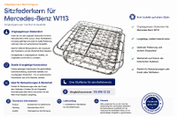 Federkern Sitzfläche für Mercedes Benz W113 Pagode Beifahrerseite
