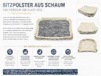 Sitzauflage Sitzpolster Schaumpolster für Porsche 356-A (AT2-BT5)