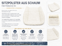 Sitzauflage Sitzpolster Schaumpolster für Porsche 911 1965-1973
