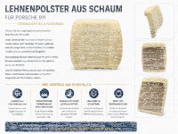 Lehnenauflage Schaum Polster Rückenlehnen für Porsche 912 1965-1969