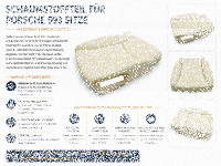 Sitzauflage Sitzpolster Schaumpolster für Porsche 993 Fahrerseite 2 Schalter