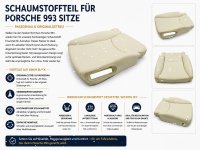 Sitzauflage Sitzpolster Schaumpolster für Porsche 993 Beifahrerseite 3 Schalter