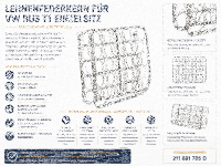Lehnenfederkern Rückenlehne für Volkswagen VW T1 Einzelsitz 1962-1967