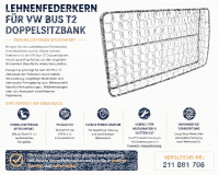 Lehnenfederkern Rückenlehne für Volkswagen VW T2 Doppelsitzbank 1967-1969