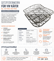 Federkern Sitzfläche für Volkswagen VW Käfer 1952-1954