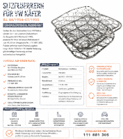 Federkern Sitzfläche für Volkswagen VW Käfer 1954-1955