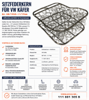 Federkern Sitzfläche für Volkswagen VW Käfer 1955-1966