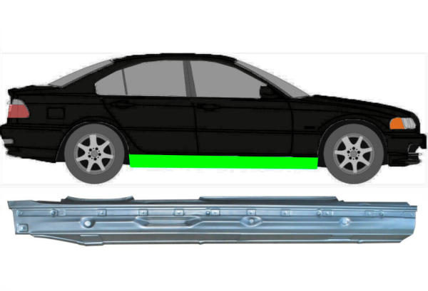 Vollschweller Stahl 1mm für BMW 3er E46 1998 - 2005 rechts