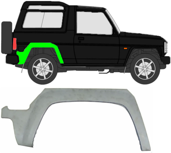 Radlauf für Daihatsu Feroza Fourtrak Rocky 1988 - 1999 rechts