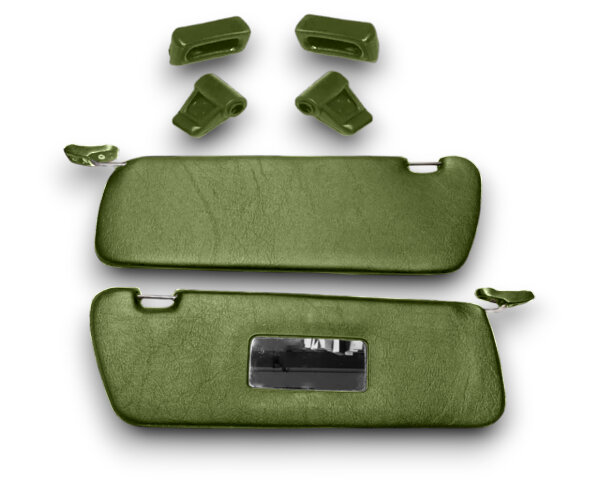 Sonnenblenden Sunvisor Paar mit Stangen + Clips für Mercedes SL 107 grün Linkslenker
